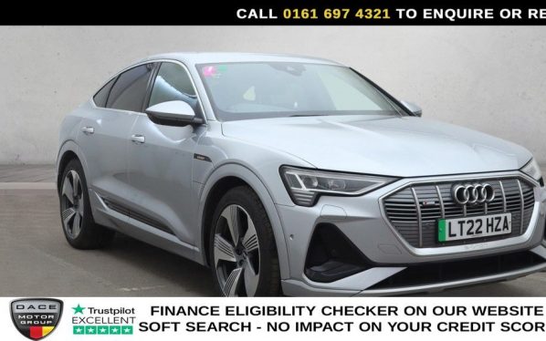 Used 2022 SILVER AUDI E-TRON SUV 55 S line Sportback 5dr Electric Auto quattro 95kWh (11kW Charger) (408 ps) (reg. 2022-03-15) for sale in Manchester