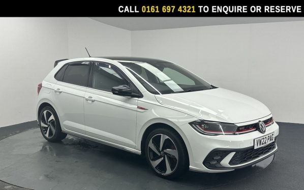 Used 2022 WHITE VOLKSWAGEN POLO Hatchback 2.0 TSI GTI Hatchback 5dr Petrol DSG Euro 6 (s/s) (207 ps) (reg. 2022-06-17) for sale in Manchester