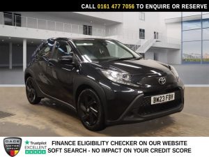 Used 2023 BLACK TOYOTA AYGO X Hatchback 1.0 VVT-i Pure Hatchback 5dr Petrol Manual Euro 6 (s/s) (72 ps) (reg. 2023-07-25) for sale in Stockport