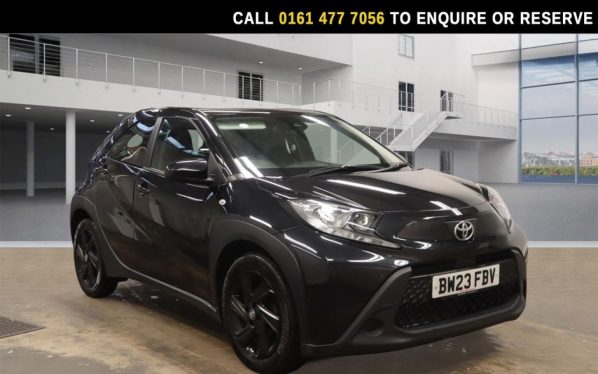 Used 2023 BLACK TOYOTA AYGO X Hatchback 1.0 VVT-i Pure Hatchback 5dr Petrol Manual Euro 6 (s/s) (72 ps) (reg. 2023-07-25) for sale in Stockport
