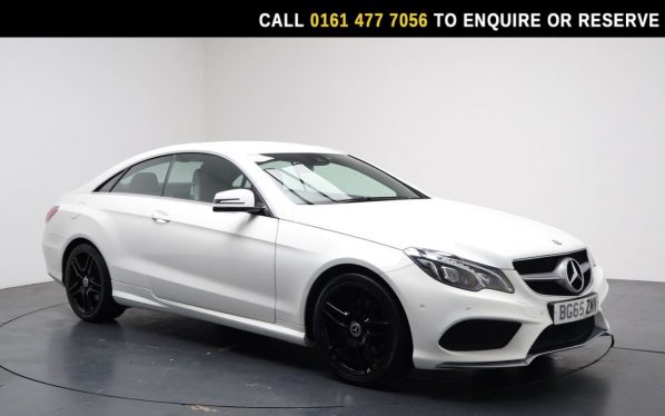 Used 2015 WHITE MERCEDES-BENZ E-CLASS Coupe 3.0 E350d V6 BlueTEC AMG Line Coupe 2dr Diesel G-Tronic+ Euro 6 (s/s) (258 ps) (reg. 2015-12-16) for sale in Stockport
