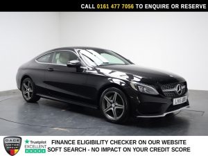 Used 2016 BLACK MERCEDES-BENZ C-CLASS Coupe 2.0 C200 AMG Line Coupe 2dr Petrol 7G-Tronic+ Euro 6 (s/s) (184 ps) (reg. 2016-03-24) for sale in Stockport