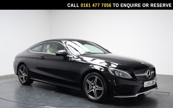 Used 2016 BLACK MERCEDES-BENZ C-CLASS Coupe 2.0 C200 AMG Line Coupe 2dr Petrol 7G-Tronic+ Euro 6 (s/s) (184 ps) (reg. 2016-03-24) for sale in Stockport
