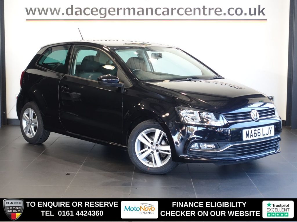 Used 2016 BLACK VOLKSWAGEN POLO Hatchback 1.2 TSI BlueMotion Tech Match Hatchback 3dr Petrol Manual Euro 6 (s/s) (90 ps) (reg. 2016-09-29) for sale in Altrincham