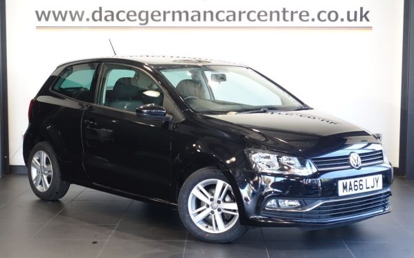 Used 2016 BLACK VOLKSWAGEN POLO Hatchback 1.2 TSI BlueMotion Tech Match Hatchback 3dr Petrol Manual Euro 6 (s/s) (90 ps) (reg. 2016-09-29) for sale in Altrincham
