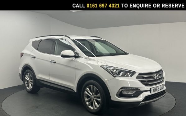 Used 2016 WHITE HYUNDAI SANTA FE SUV 2.2 CRDi Blue Drive Premium SUV 5dr Diesel Auto 4WD Euro 6 (s/s) (200 ps) (reg. 2016-09-26) for sale in Manchester