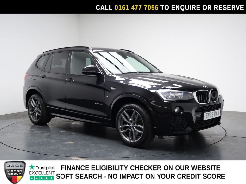 Used 2017 BLACK BMW X3 SUV 2.0 20d M Sport SUV 5dr Diesel Auto xDrive Euro 6 (s/s) (190 ps) (reg. 2017-01-17) for sale in Stockport