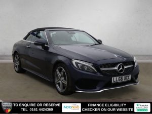 Used 2017 BLUE MERCEDES-BENZ C-CLASS Convertible 2.1 C220d AMG Line Cabriolet 2dr Diesel G-Tronic+ Euro 6 (s/s) (170 ps) (reg. 2017-02-28) for sale in Altrincham