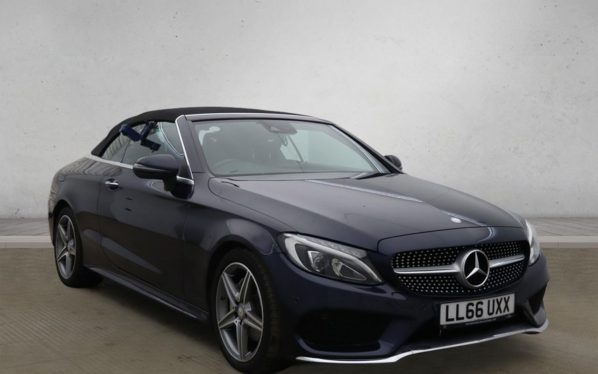 Used 2017 BLUE MERCEDES-BENZ C-CLASS Convertible 2.1 C220d AMG Line Cabriolet 2dr Diesel G-Tronic+ Euro 6 (s/s) (170 ps) (reg. 2017-02-28) for sale in Altrincham