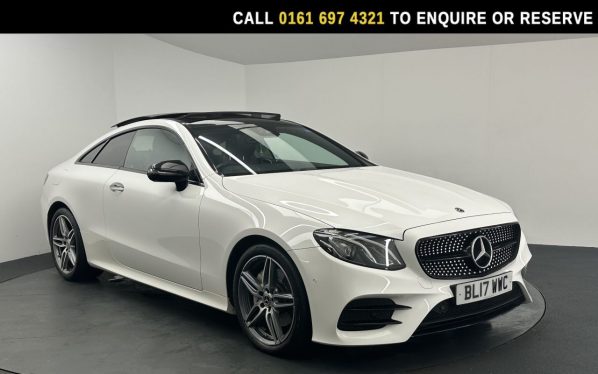 Used 2017 WHITE MERCEDES-BENZ E-CLASS Coupe 2.0 E220d AMG Line (Premium) Coupe 2dr Diesel G-Tronic+ Euro 6 (s/s) (194 ps) (reg. 2017-05-31) for sale in Manchester