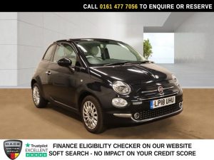 Used 2018 BLACK FIAT 500 Hatchback 1.2 Lounge Hatchback 3dr Petrol Manual Euro 6 (s/s) (69 bhp) (reg. 2018-08-08) for sale in Stockport