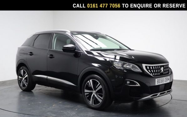Used 2018 BLACK PEUGEOT 3008 SUV 1.5 BlueHDi Allure SUV 5dr Diesel Manual Euro 6 (s/s) (130 ps) (reg. 2018-10-29) for sale in Stockport