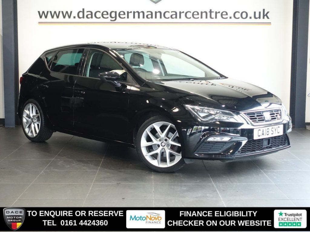 Used 2018 BLACK SEAT LEON Hatchback 1.4 TSI FR Technology Hatchback 5dr Petrol Manual Euro 6 (s/s) (125 ps) (reg. 2018-06-27) for sale in Altrincham