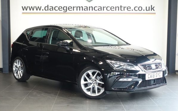 Used 2018 BLACK SEAT LEON Hatchback 1.4 TSI FR Technology Hatchback 5dr Petrol Manual Euro 6 (s/s) (125 ps) (reg. 2018-06-27) for sale in Altrincham