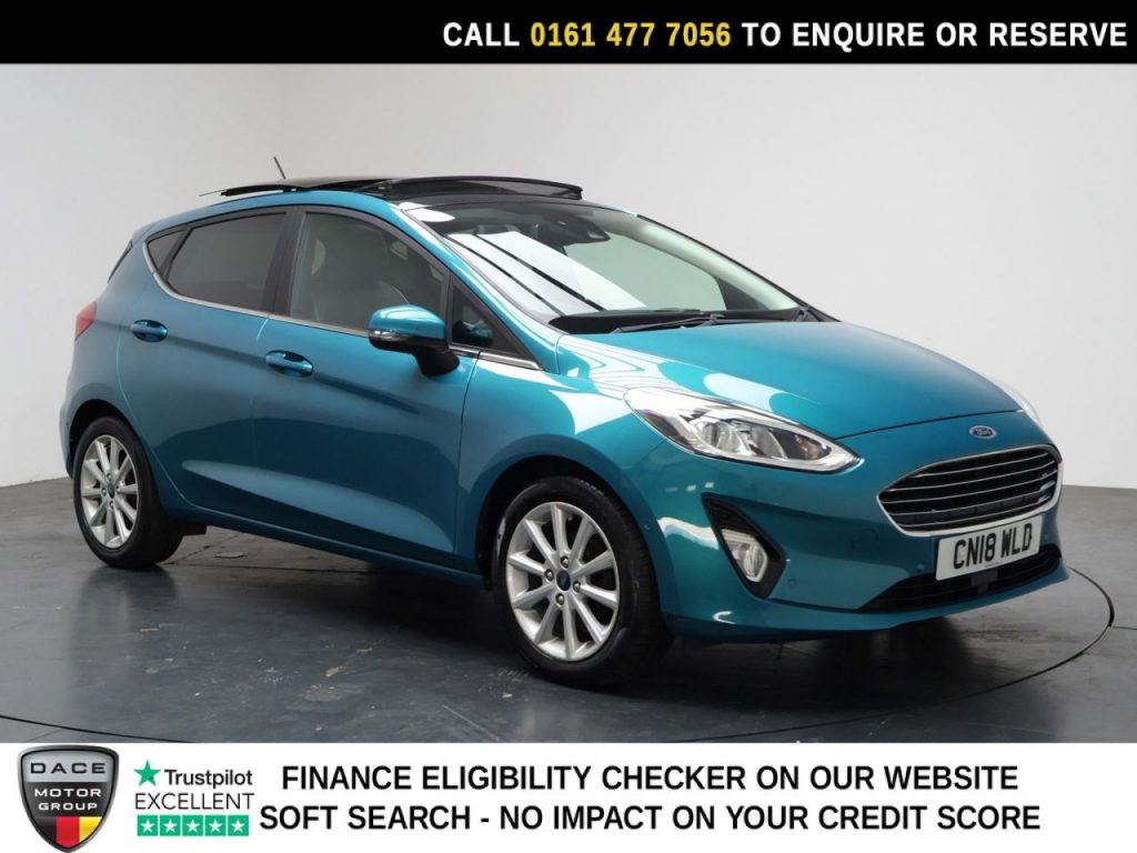 Used 2018 BLUE FORD FIESTA Hatchback 1.0T EcoBoost Titanium X Hatchback 5dr Petrol Manual Euro 6 (s/s) (100 ps) (reg. 2018-03-01) for sale in Stockport