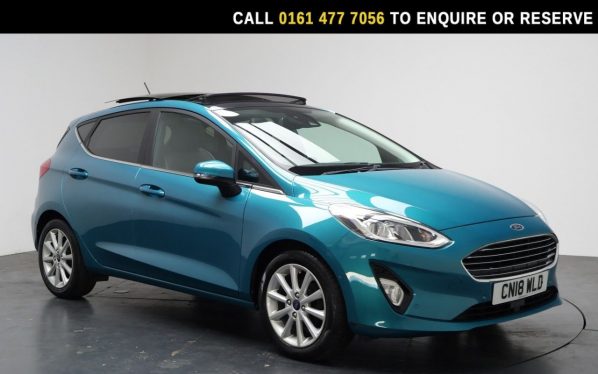 Used 2018 BLUE FORD FIESTA Hatchback 1.0T EcoBoost Titanium X Hatchback 5dr Petrol Manual Euro 6 (s/s) (100 ps) (reg. 2018-03-01) for sale in Stockport