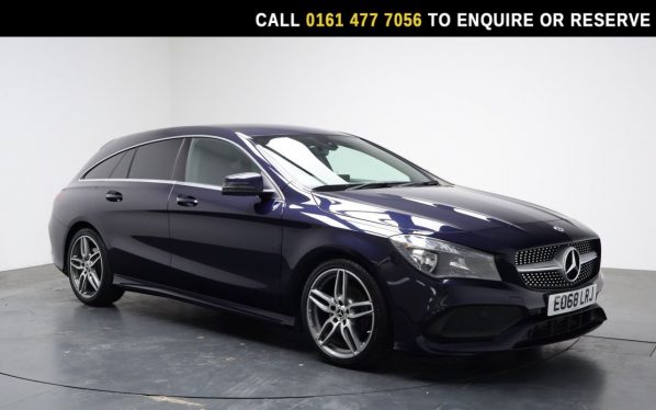 Used 2018 BLUE MERCEDES-BENZ CLA Estate 1.6 CLA180 AMG Line Edition Shooting Brake 5dr Petrol 7G-DCT Euro 6 (s/s) (122 ps) (reg. 2018-09-20) for sale in Stockport