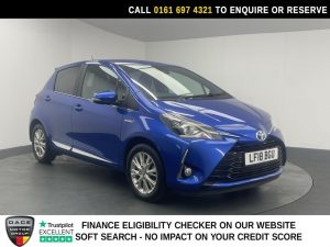Used 2018 BLUE TOYOTA YARIS Hatchback 1.5 VVT-h Excel Hatchback 5dr Petrol Hybrid E-CVT Euro 6 (s/s) (15in Alloy) (100 ps) (reg. 2018-03-15) for sale in Manchester