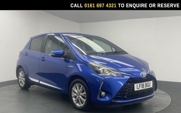 Used 2018 BLUE TOYOTA YARIS Hatchback 1.5 VVT-h Excel Hatchback 5dr Petrol Hybrid E-CVT Euro 6 (s/s) (15in Alloy) (100 ps) (reg. 2018-03-15) for sale in Manchester