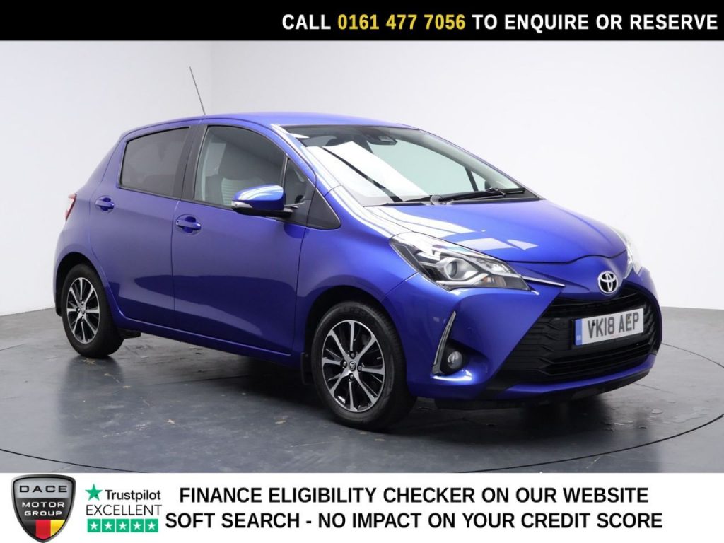 Used 2018 BLUE TOYOTA YARIS Hatchback 1.5 VVT-i Icon Tech Hatchback 5dr Petrol Manual Euro 6 (111 ps) (reg. 2018-03-26) for sale in Stockport