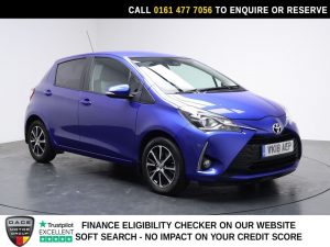 Used 2018 BLUE TOYOTA YARIS Hatchback 1.5 VVT-i Icon Tech Hatchback 5dr Petrol Manual Euro 6 (111 ps) (reg. 2018-03-26) for sale in Stockport