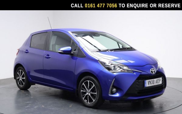 Used 2018 BLUE TOYOTA YARIS Hatchback 1.5 VVT-i Icon Tech Hatchback 5dr Petrol Manual Euro 6 (111 ps) (reg. 2018-03-26) for sale in Stockport
