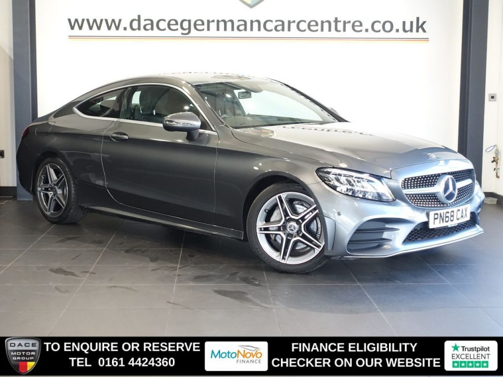 Used 2018 GREY MERCEDES-BENZ C-CLASS Coupe 1.5 C200 MHEV AMG Line Coupe 2dr Petrol G-Tronic+ Euro 6 (s/s) (198 ps) (reg. 2018-09-01) for sale in Altrincham