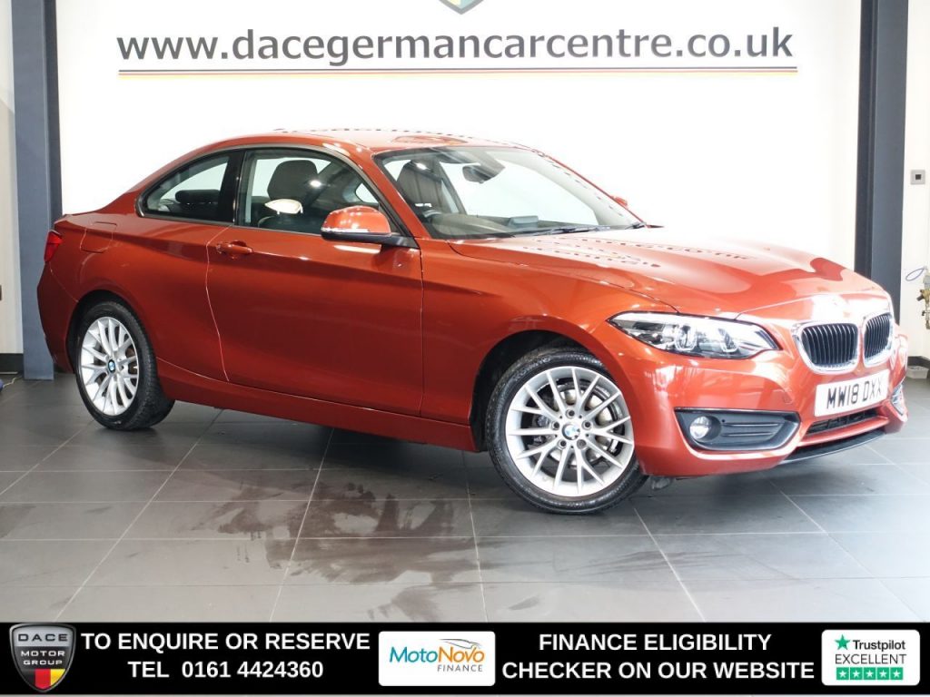 Used 2018 ORANGE BMW 2 SERIES Coupe 1.5 218i SE Coupe 2dr Petrol Manual Euro 6 (s/s) (136 ps) (reg. 2018-06-12) for sale in Altrincham