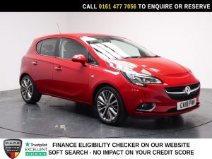 Used 2018 RED VAUXHALL CORSA Hatchback 1.4i ecoFLEX Elite Hatchback 5dr Petrol Auto Euro 6 (90 ps) (reg. 2018-04-30) for sale in Stockport