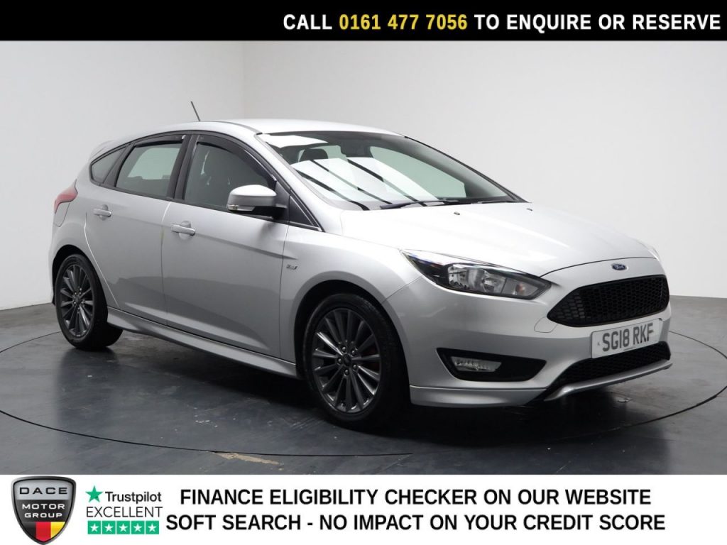 Used 2018 SILVER FORD FOCUS Hatchback 1.0T EcoBoost ST-Line Hatchback 5dr Petrol Manual Euro 6 (s/s) (140 ps) (reg. 2018-03-17) for sale in Stockport