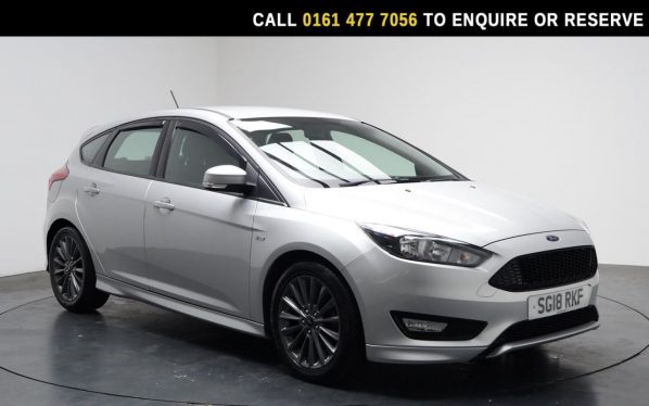 Used 2018 SILVER FORD FOCUS Hatchback 1.0T EcoBoost ST-Line Hatchback 5dr Petrol Manual Euro 6 (s/s) (140 ps) (reg. 2018-03-17) for sale in Stockport