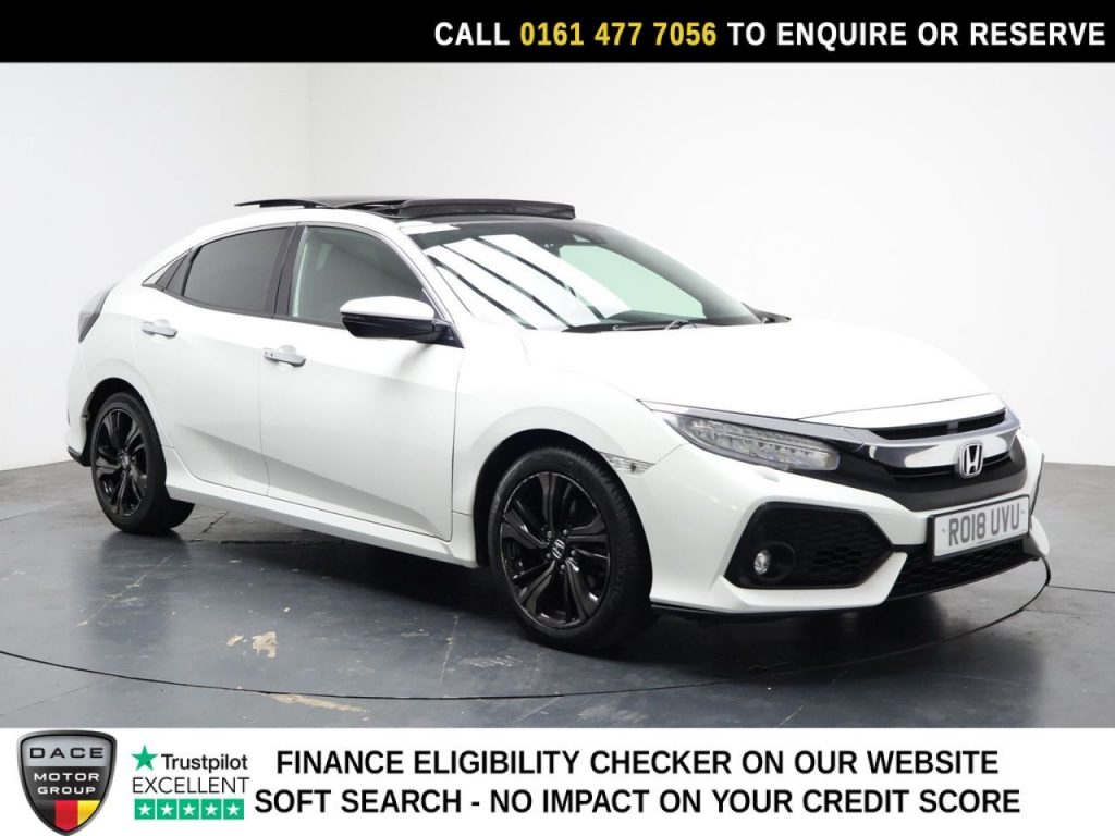 Used 2018 WHITE HONDA CIVIC Hatchback 1.5 VTEC Turbo Prestige Hatchback 5dr Petrol Manual Euro 6 (s/s) (182 ps) (reg. 2018-07-13) for sale in Stockport