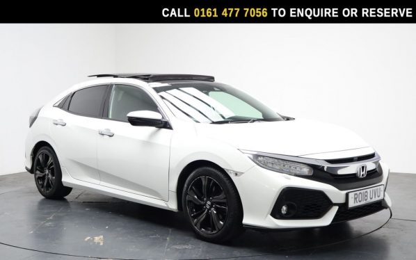 Used 2018 WHITE HONDA CIVIC Hatchback 1.5 VTEC Turbo Prestige Hatchback 5dr Petrol Manual Euro 6 (s/s) (182 ps) (reg. 2018-07-13) for sale in Stockport