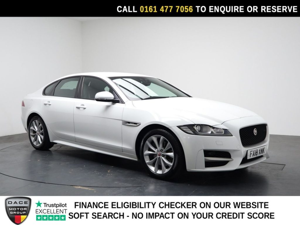 Used 2018 WHITE JAGUAR XF Saloon 2.0i R-Sport Saloon 4dr Petrol Auto Euro 6 (s/s) (200 ps) (reg. 2018-03-20) for sale in Stockport