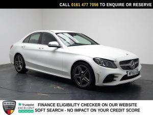 Used 2018 WHITE MERCEDES-BENZ C-CLASS Saloon 2.0 C220d AMG Line (Premium) Saloon 4dr Diesel G-Tronic+ Euro 6 (s/s) (194 ps) (reg. 2018-11-30) for sale in Stockport