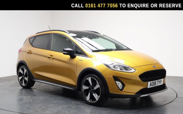 Used 2018 YELLOW FORD FIESTA Hatchback 1.0T EcoBoost Active B and O Play Hatchback 5dr Petrol Manual Euro 6 (s/s) (125 ps) (reg. 2018-04-30) for sale in Stockport