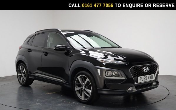 Used 2019 BLACK HYUNDAI KONA SUV 1.0 T-GDi Premium SUV 5dr Petrol Manual Euro 6 (s/s) (120 ps) (reg. 2019-09-30) for sale in Stockport