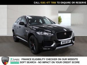 Used 2019 BLACK JAGUAR F-PACE SUV 3.0 D300 V6 S SUV 5dr Diesel Auto AWD Euro 6 (s/s) (300 ps) (reg. 2019-04-30) for sale in Stockport