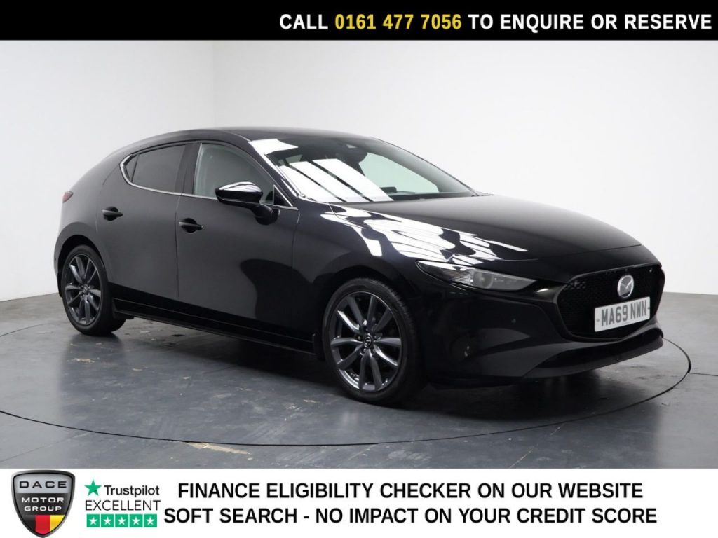 Used 2019 BLACK MAZDA MAZDA3 Hatchback 2.0 SKYACTIV-G MHEV GT Sport Tech Hatchback 5dr Petrol Manual Euro 6 (s/s) (122 ps) (reg. 2019-09-27) for sale in Stockport