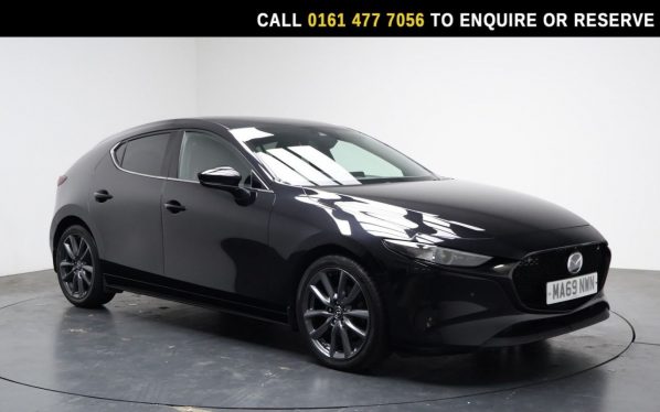 Used 2019 BLACK MAZDA MAZDA3 Hatchback 2.0 SKYACTIV-G MHEV GT Sport Tech Hatchback 5dr Petrol Manual Euro 6 (s/s) (122 ps) (reg. 2019-09-27) for sale in Stockport