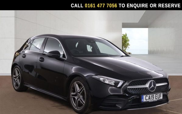 Used 2019 BLACK MERCEDES-BENZ A-CLASS Hatchback 2.0 A220 AMG Line Hatchback 5dr Petrol 7G-DCT Euro 6 (s/s) (190 ps) (reg. 2019-03-28) for sale in Stockport