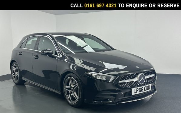 Used 2019 BLACK MERCEDES-BENZ A-CLASS Hatchback 2.0 A250 AMG Line Hatchback 5dr Petrol 7G-DCT Euro 6 (s/s) (224 ps) (reg. 2019-01-31) for sale in Manchester