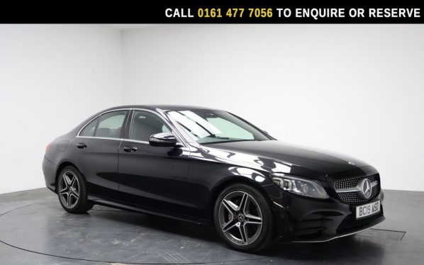 Used 2019 BLACK MERCEDES-BENZ C-CLASS Saloon 1.5 C200 MHEV EQ Boost AMG Line (Premium) Saloon 4dr Petrol G-Tronic+ Euro 6 (s/s) (198 ps) (reg. 2019-06-28) for sale in Stockport