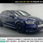 Used 2019 BLUE AUDI S3 Hatchback 2.0 TFSI Black Edition Sportback 5dr Petrol S Tronic quattro Euro 6 (s/s) (300 ps) (reg. 2019-02-25) for sale in Manchester
