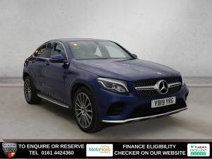 Used 2019 BLUE MERCEDES-BENZ GLC SUV 2.0 GLC250 AMG Line Coupe 5dr Petrol G-Tronic+ 4MATIC Euro 6 (s/s) (211 ps) (reg. 2019-05-09) for sale in Altrincham