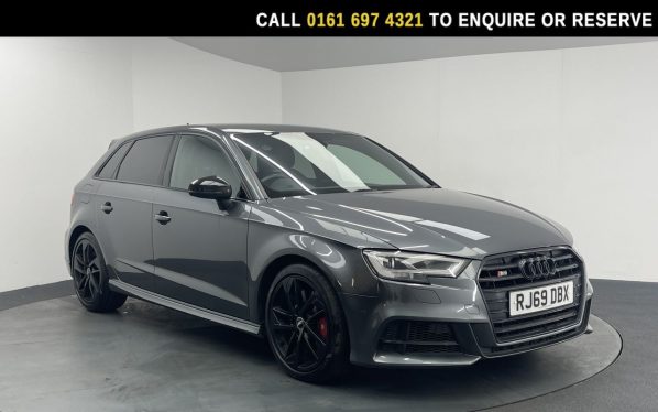 Used 2019 GREY AUDI S3 Hatchback 2.0 TFSI Black Edition Sportback 5dr Petrol S Tronic quattro Euro 6 (s/s) (300 ps) (reg. 2019-11-29) for sale in Manchester