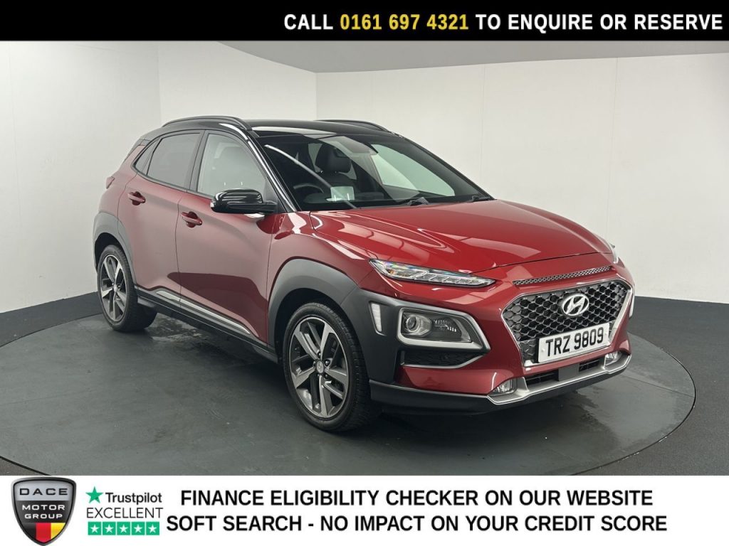 Used 2019 RED HYUNDAI KONA SUV 1.6 T-GDi Premium GT SUV 5dr Petrol DCT 4WD Euro 6 (s/s) (177 ps) (reg. 2019-08-27) for sale in Manchester