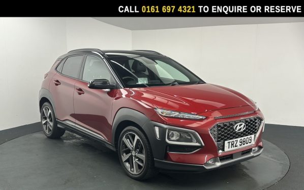 Used 2019 RED HYUNDAI KONA SUV 1.6 T-GDi Premium GT SUV 5dr Petrol DCT 4WD Euro 6 (s/s) (177 ps) (reg. 2019-08-27) for sale in Manchester