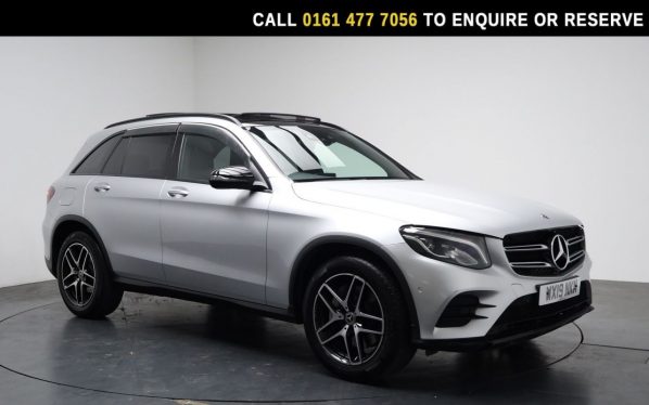 Used 2019 SILVER MERCEDES-BENZ GLC SUV 2.0 GLC250 AMG Night Edition SUV 5dr Petrol G-Tronic+ 4MATIC Euro 6 (s/s) (211 ps) (reg. 2019-03-14) for sale in Stockport