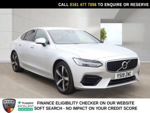 Used 2019 SILVER VOLVO S90 Saloon 2.0h T8 Twin Engine 10.4kWh R-Design Pro Saloon 4dr Petrol Plug-in Hybrid Auto AWD Euro 6 (s/s) (390 ps) (reg. 2019-08-08) for sale in Stockport